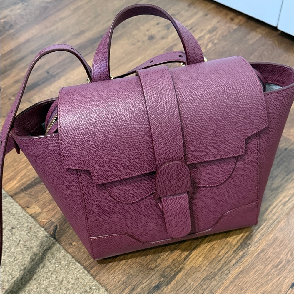 Like new Senreve Mini Maestra Bag in Plum pebbled leather - Picture 10 of 14